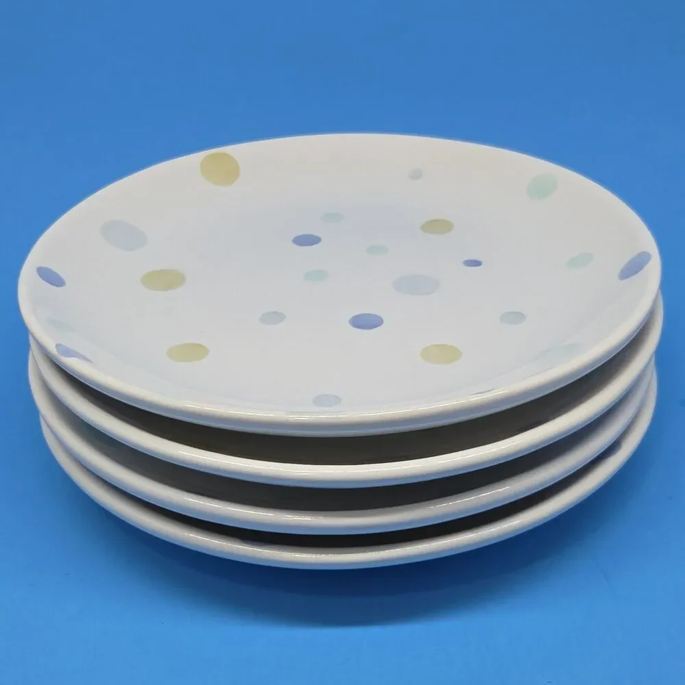 Pottery Barn Dot Salad Plates Bundle of 4